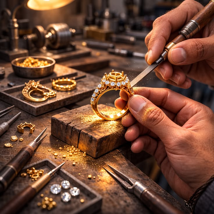 A magnetic tumbler used to smooth jewellery surfaces